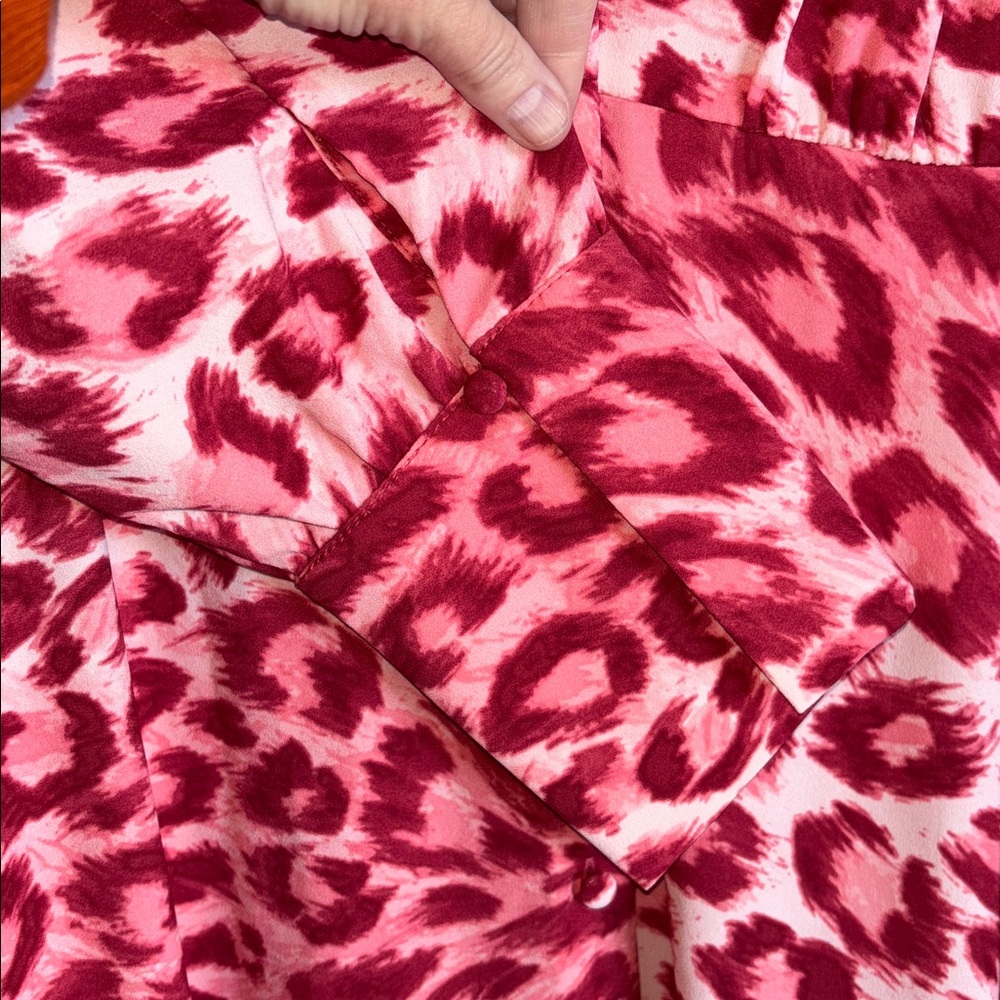 KATE SPADE PANTHERA Pink Leopard Shirt Dress - Picture 5 of 5